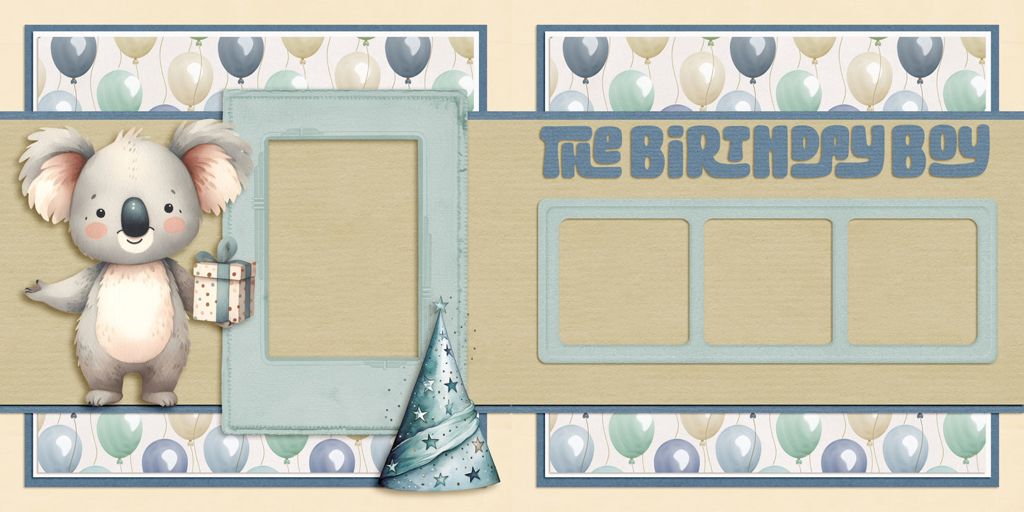 The Birthday Boy Koala - Scrapbook Layout - 25-620