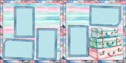 Pastel Travel - Set of 5 Double Page Scrapbook Layouts - 1926