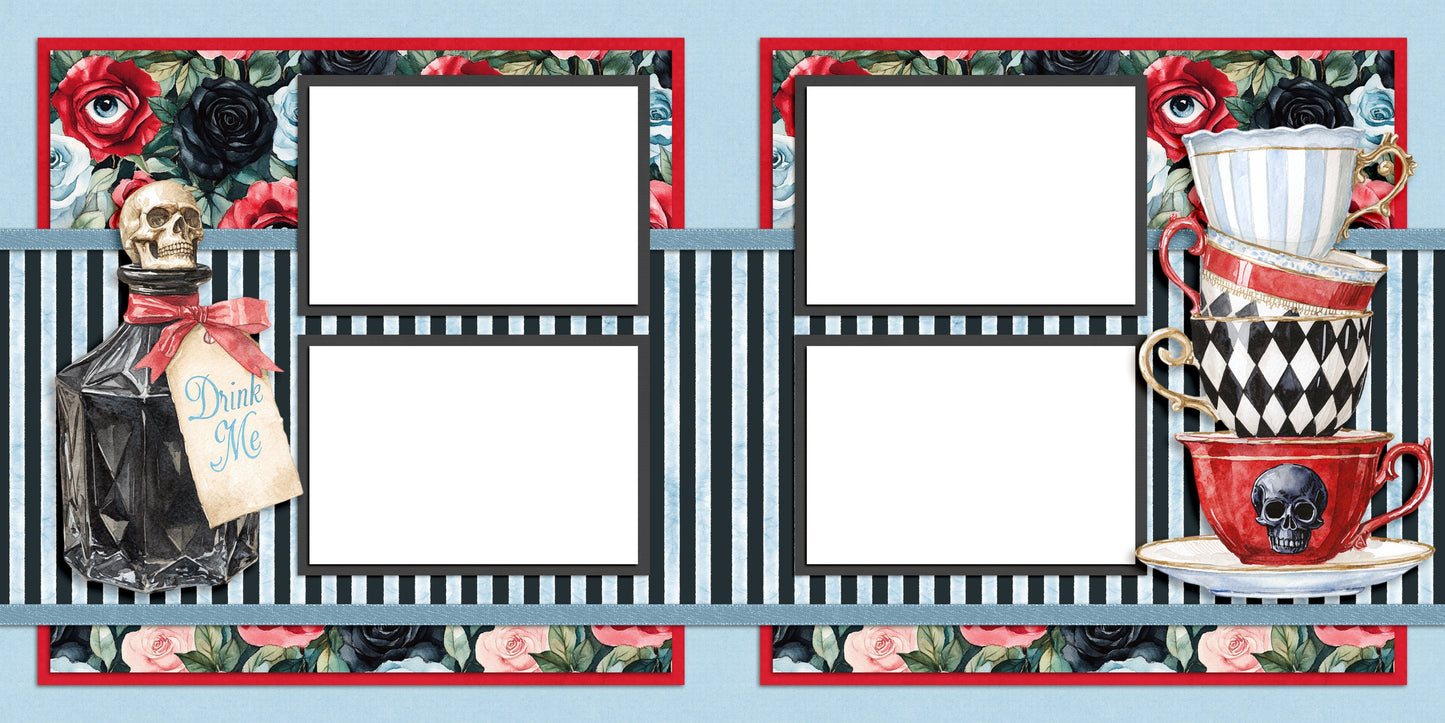 Haunted Alice EZ Quick Pages -  Digital Bundle - 10 Digital Scrapbook Pages - INSTANT DOWNLOAD