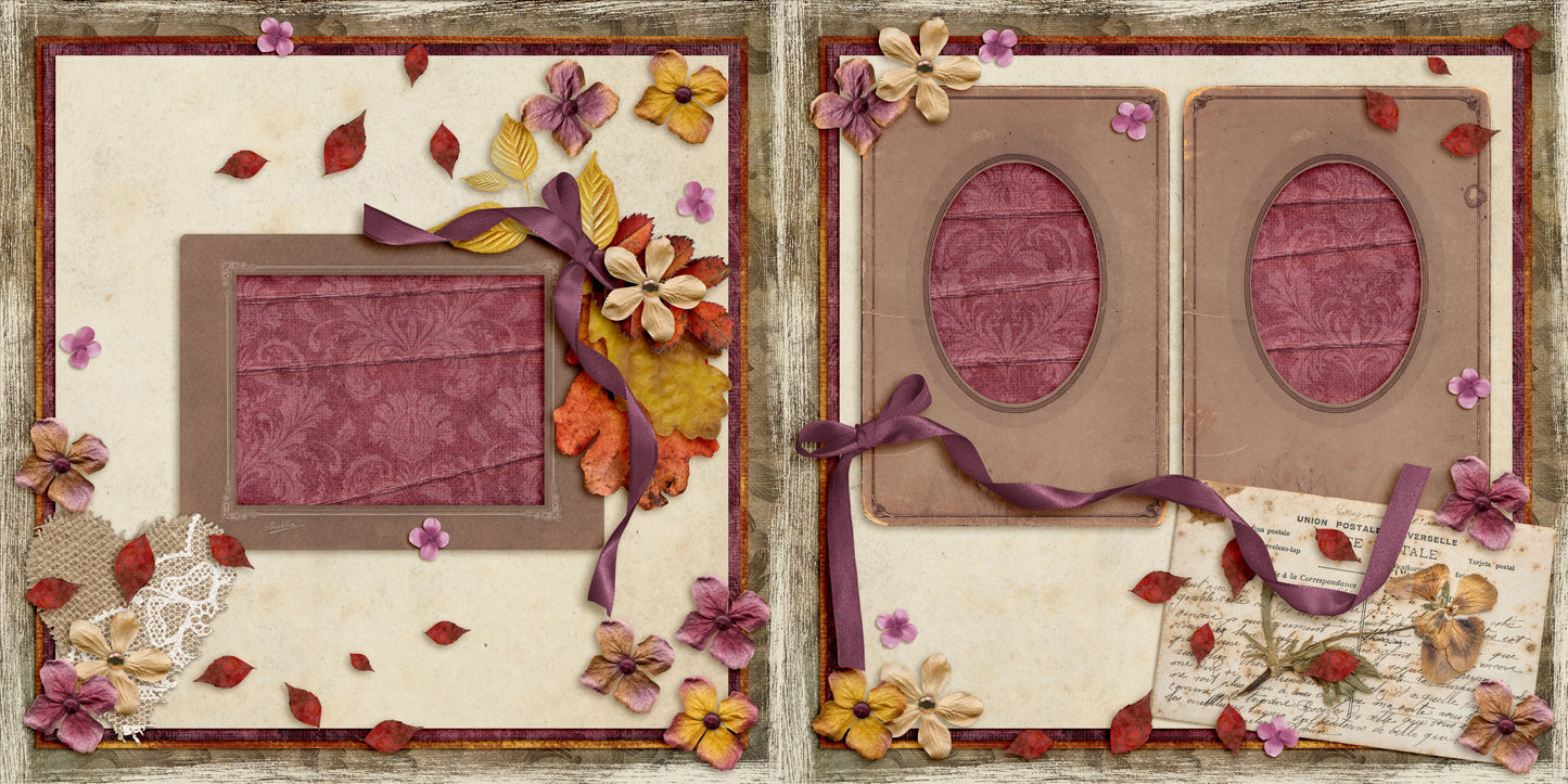 Moment in Time - Set of 5 Double Page Scrapbook Layouts - 25-1098