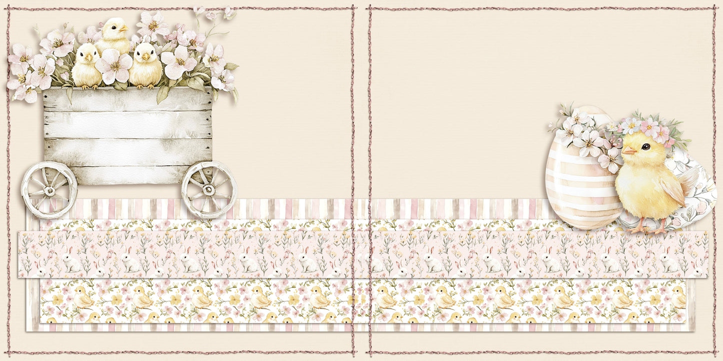 Rustic Sweet Easter EZ Background Pages -  Digital Bundle - 10 Digital Scrapbook Pages - INSTANT DOWNLOAD