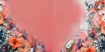 Navy Peach Distressed NPM - Set of 5 Double Page Scrapbook Layouts - 25-1041