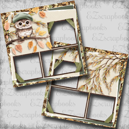 Autumn Owl - EZ Digital Scrapbook Pages - INSTANT DOWNLOAD