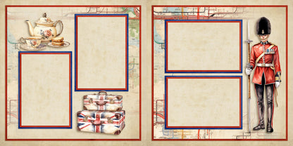 Hello London - Set of 5 Double Page Scrapbook Layouts - 25-1010