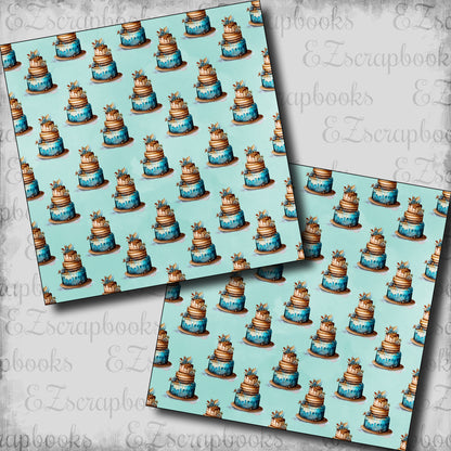 Blue Birthday Cake - Scrapbook Papers - 24-112