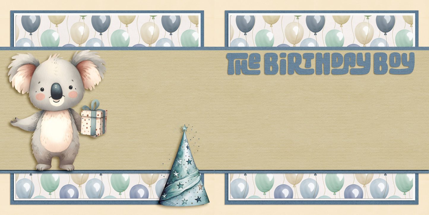 The Birthday Boy Koala NPM - Scrapbook Layout - 25-621