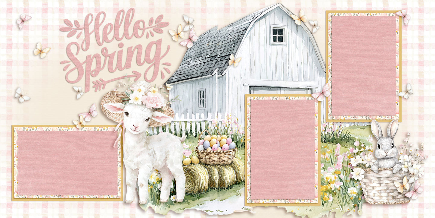 Sweet Easter - Set of 5 Double Page Scrapbook Layouts - 25-1038