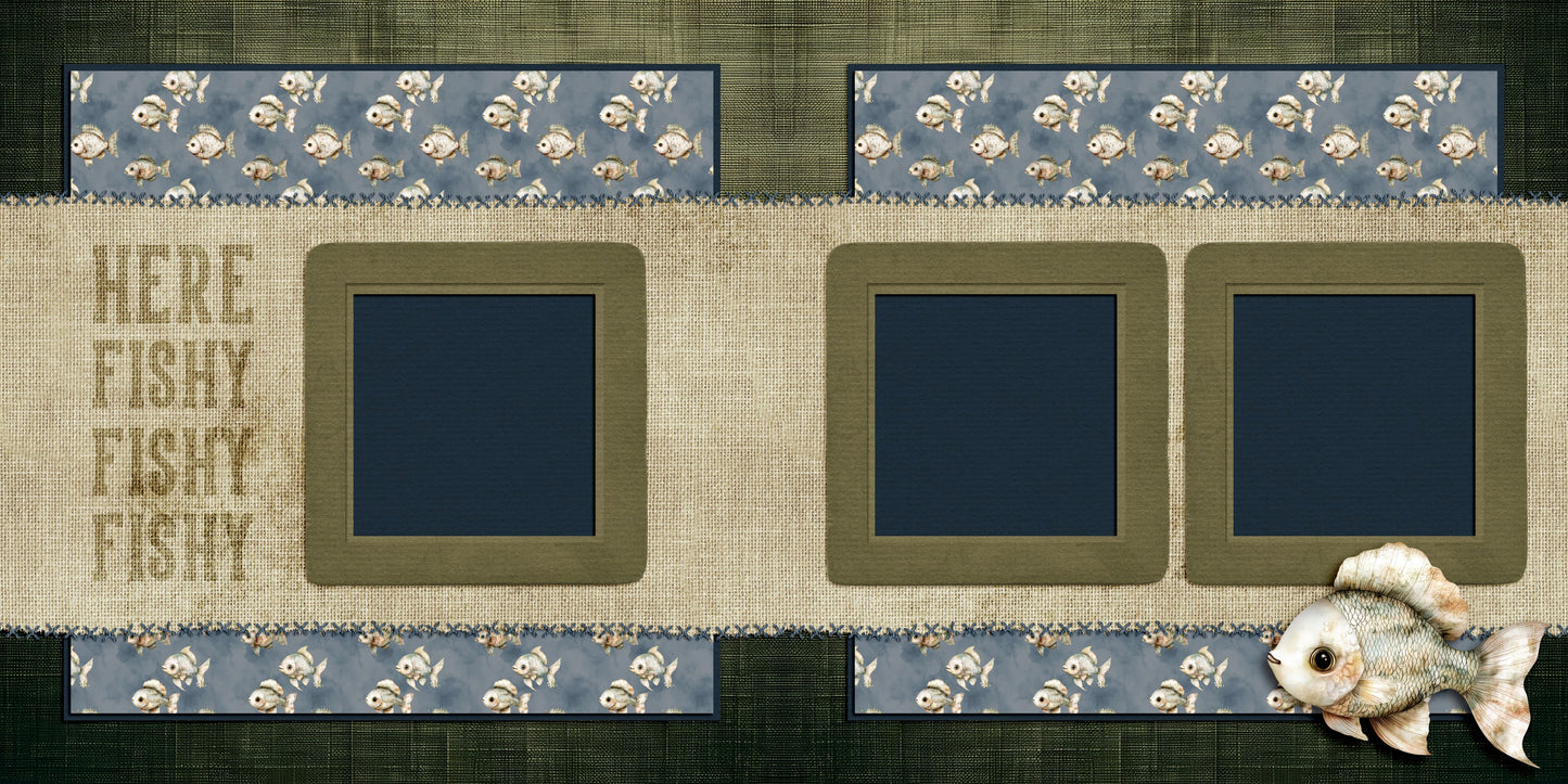 Cute Fisherman - Set of 5 Double Page Scrapbook Layouts - 25-1018