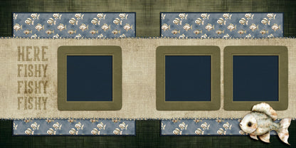 Cute Fisherman - Set of 5 Double Page Scrapbook Layouts - 25-1018