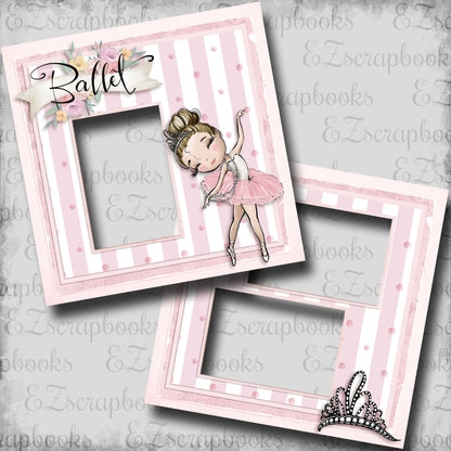 Ballet Tiara - Brown Hair - EZ Digital Scrapbook Pages - INSTANT DOWNLOAD