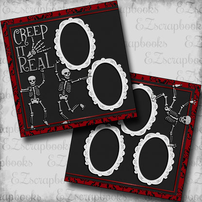 Creep it Real Red & Black - Scrapbook Layout - 24-808