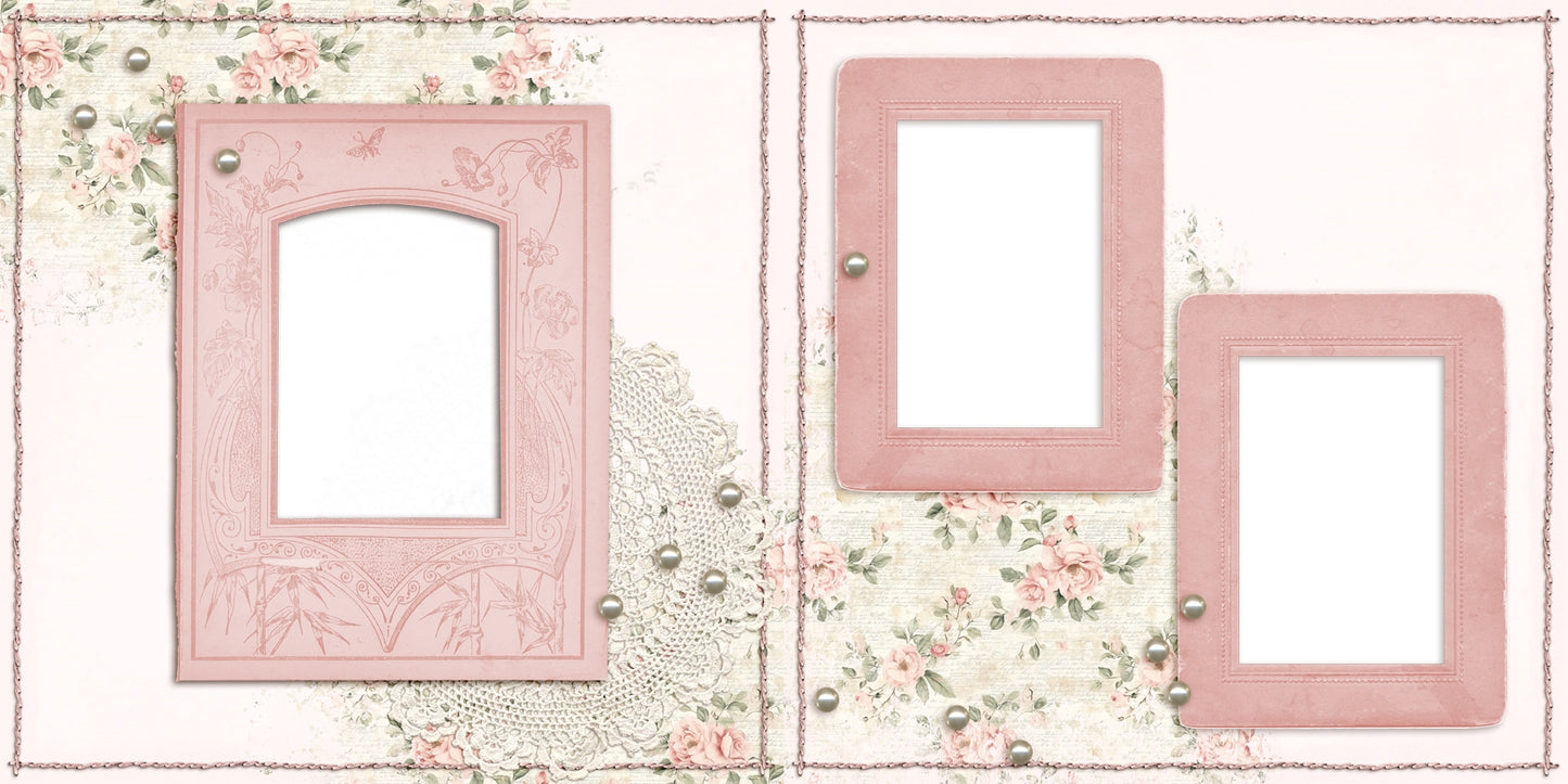 Floral & Lace EZ Quick Pages -  Digital Bundle - 10 Digital Scrapbook Pages - INSTANT DOWNLOAD