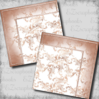 Rose Gold Christmas Flourish White NPM - 23-880