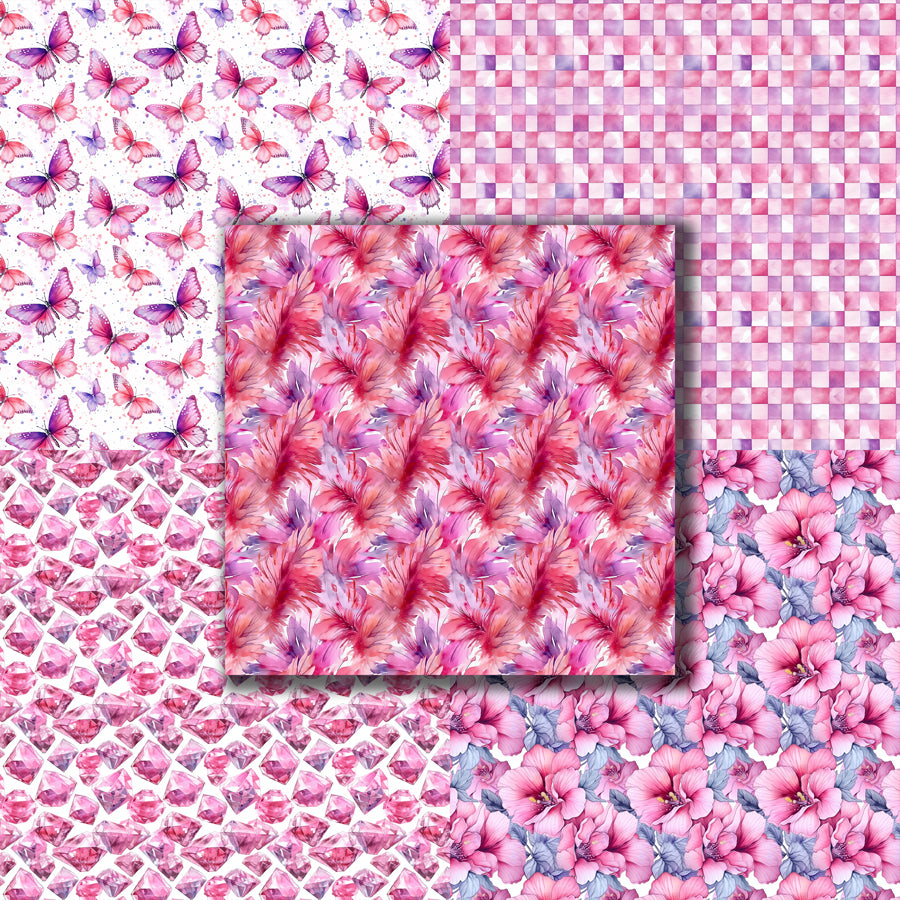 Pink Glam - 12X12 Scrapbook Paper Pack - 8756