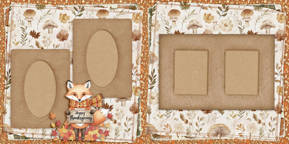 Happy Thanksgiving Fox - Scrapbook Layout - 25-896