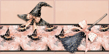 Cute Pink Halloween Witch NPM - Scrapbook Layout - 24-671