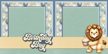 Birthday Boy Animals NPM - Set of 5 Double Page Scrapbook Layouts - 25-1059