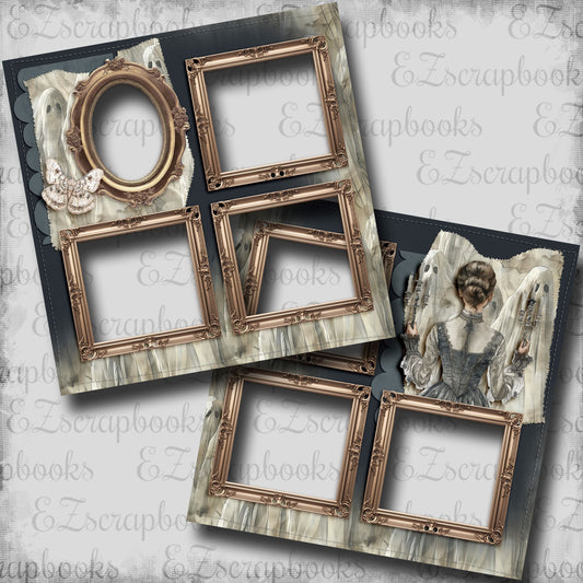 Creepy House Ghosts - EZ Digital Scrapbook Pages - INSTANT DOWNLOAD