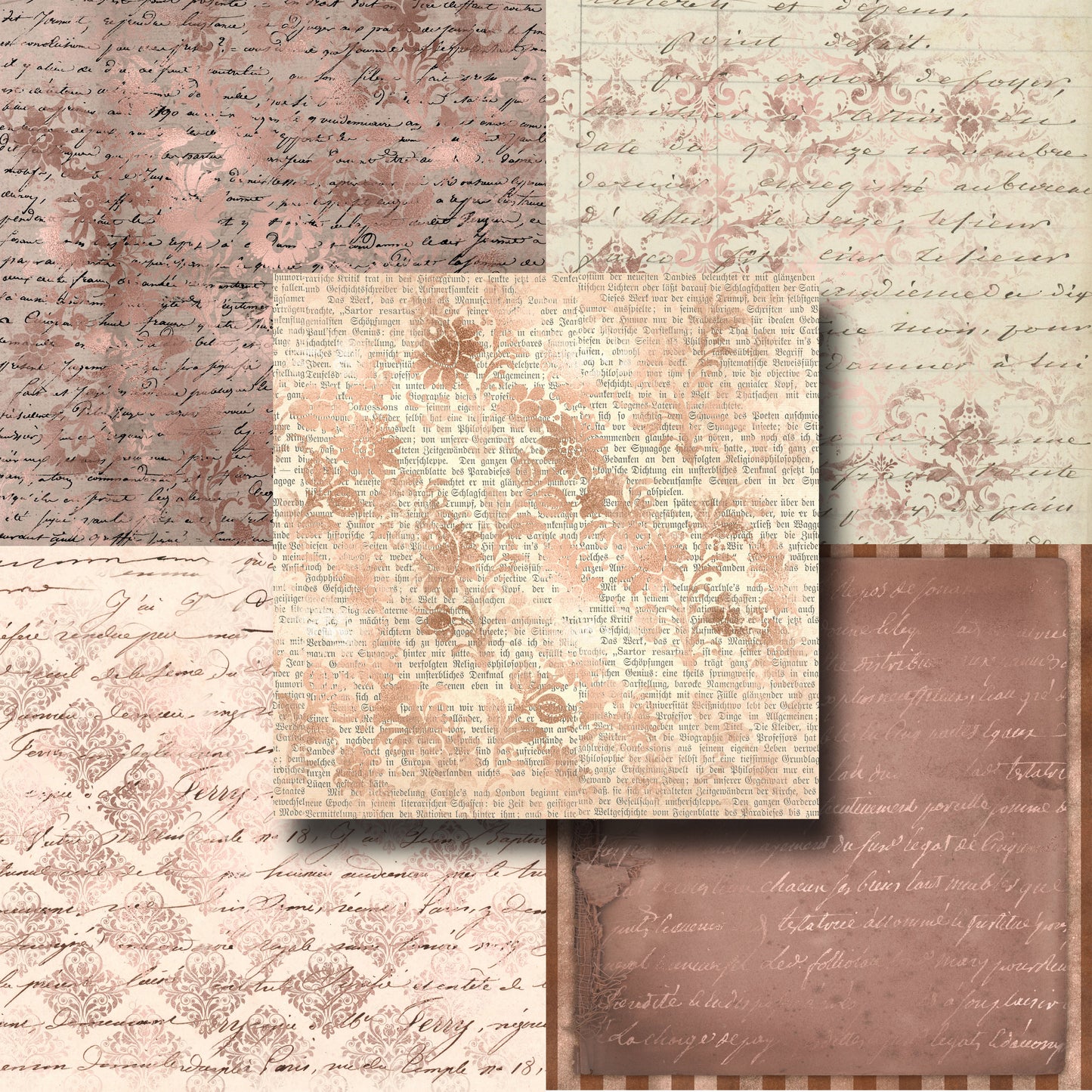 Rose Gold Ephemera 2 - 12X12 Paper Pack - 8167
