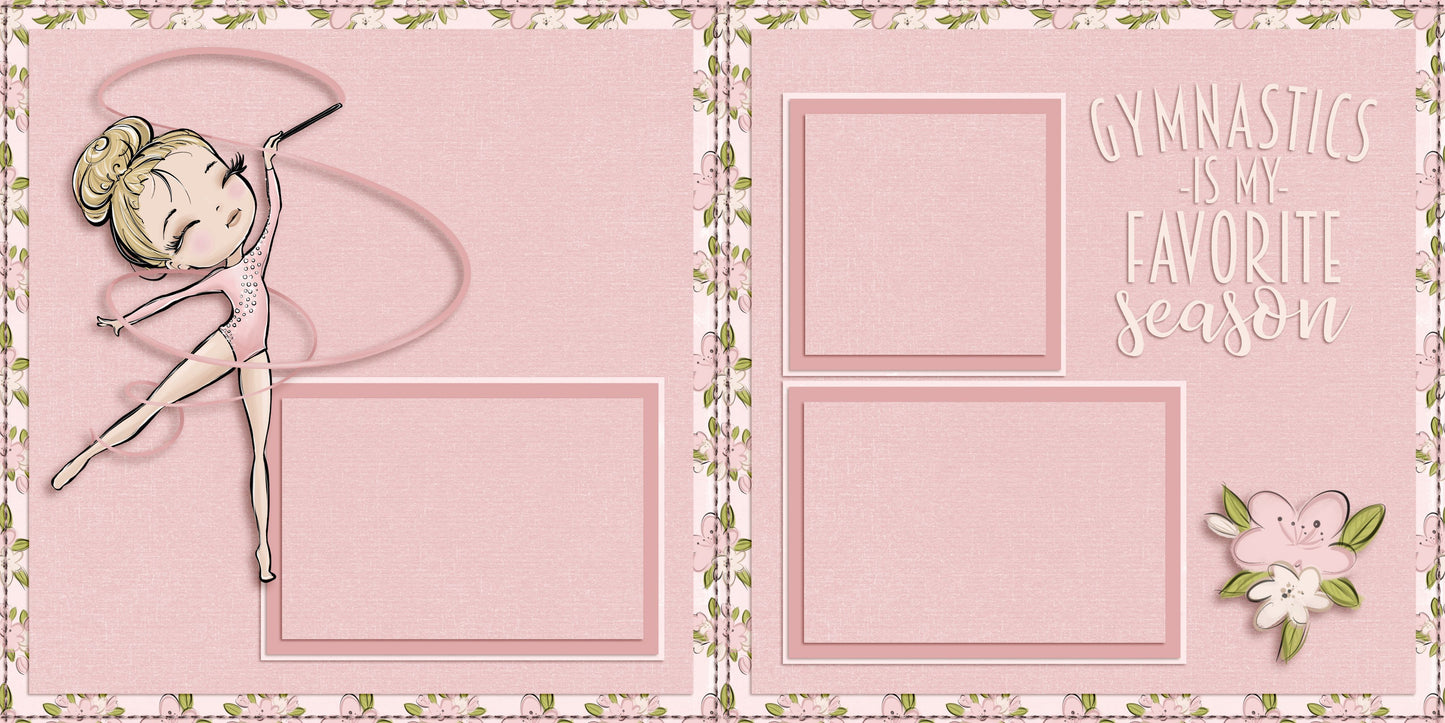 Gymnastics Season Blonde - Scrapbook Layout - 24-622