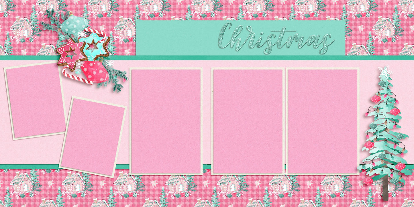 Peppermint Christmas - Set of 5 Double Page Layouts - 1642