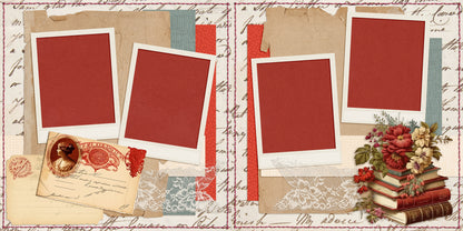 Vintage Valentine - Set of 5 Double Page Layouts - 1872