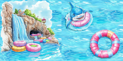 Waterpark Waterfall NPM - Scrapbook Layout - 25-763