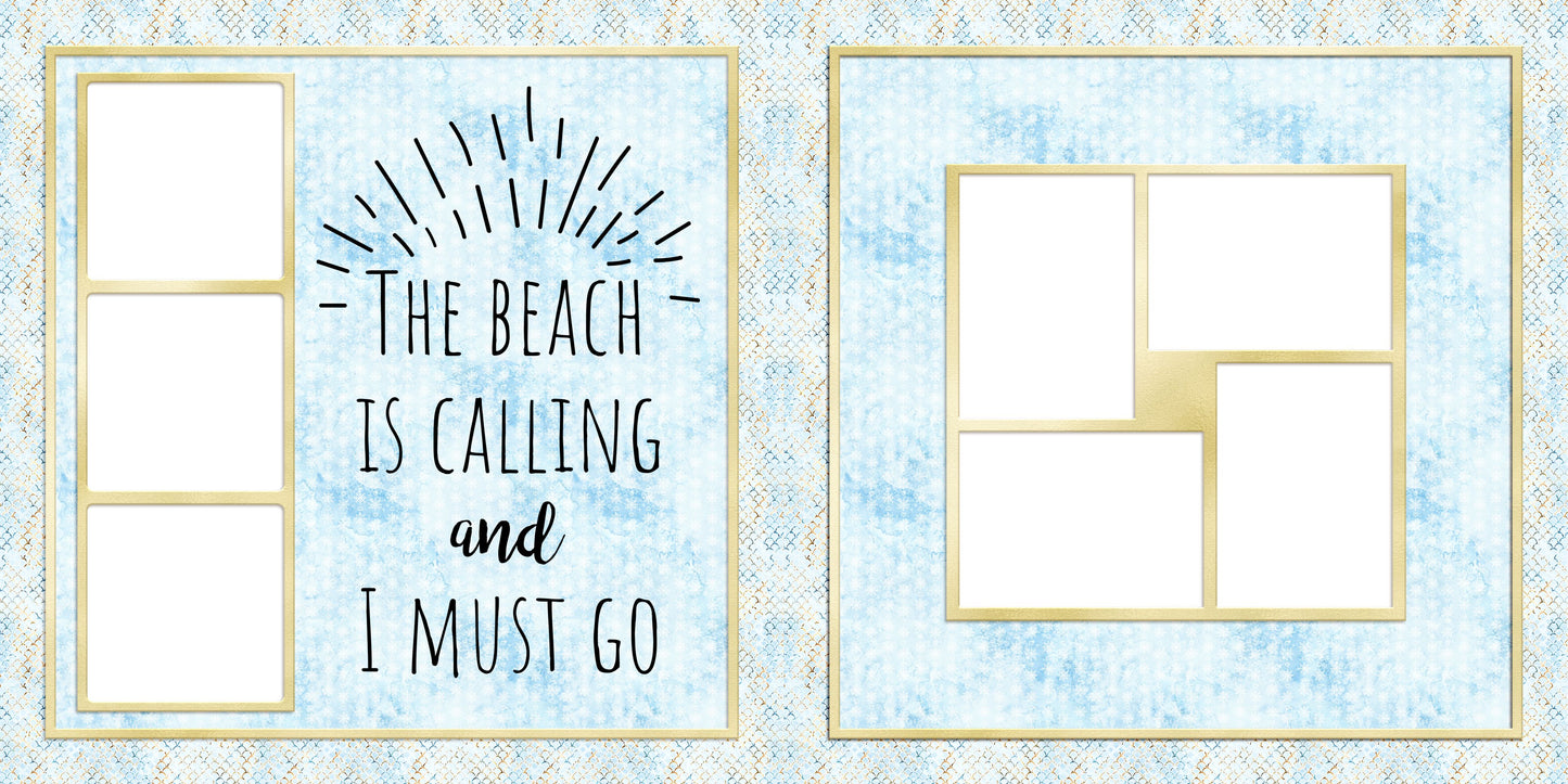 Sand & Sea EZ Quick Pages -  Digital Bundle - 10 Digital Scrapbook Pages - INSTANT DOWNLOAD