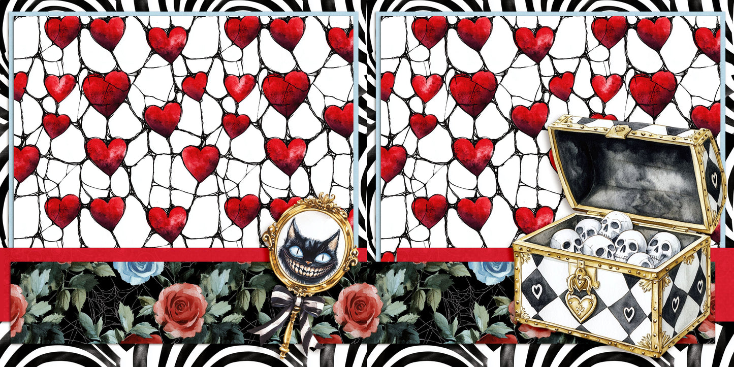 Haunted Alice NPM - Set of 5 Double Page Scrapbook Layouts - 25-1085