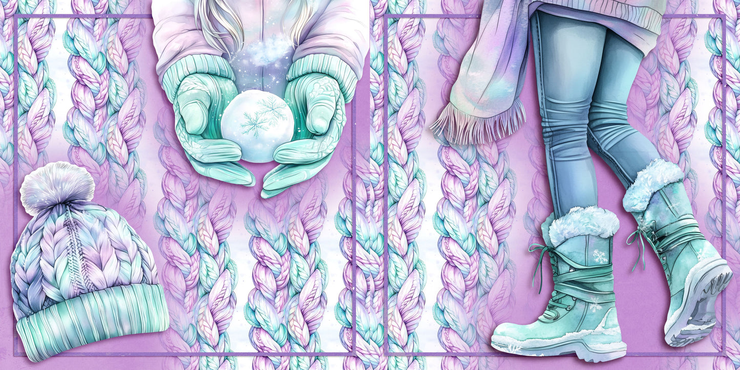 Polar Lights EZ Background Pages -  Digital Bundle - 10 Digital Scrapbook Pages - INSTANT DOWNLOAD