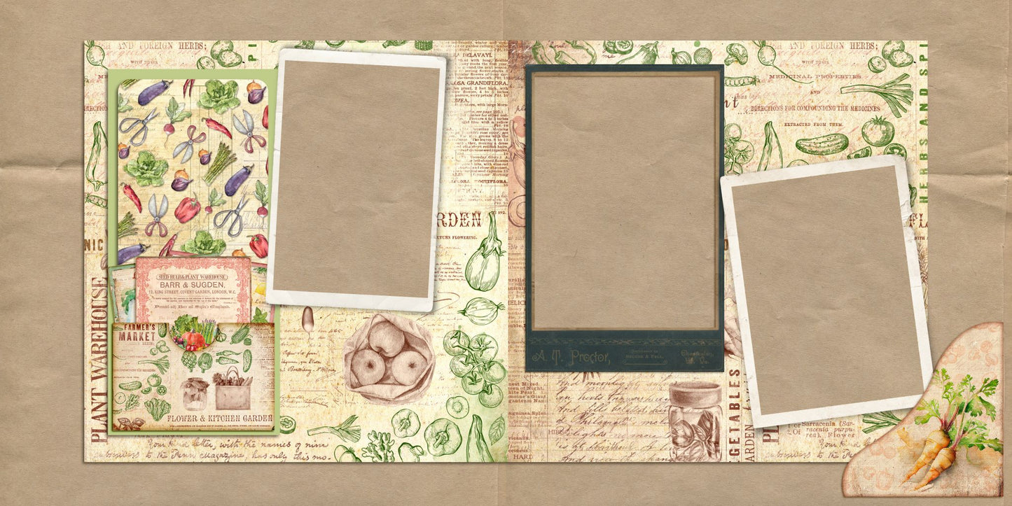 Farmer's Market - Set of 5 Double Page Layouts - 1690