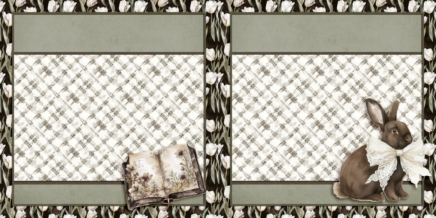 Easter Lace NPM - Set of 5 Double Page Scrapbook Layouts - 25-1037