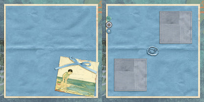 Beachy NPM - Set of 5 Double Page Scrapbook Layouts - 1987