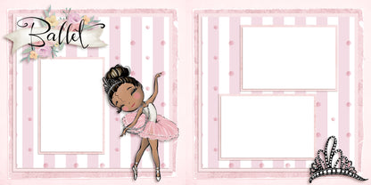 Ballet Tiara - African American - EZ Digital Scrapbook Pages - INSTANT DOWNLOAD