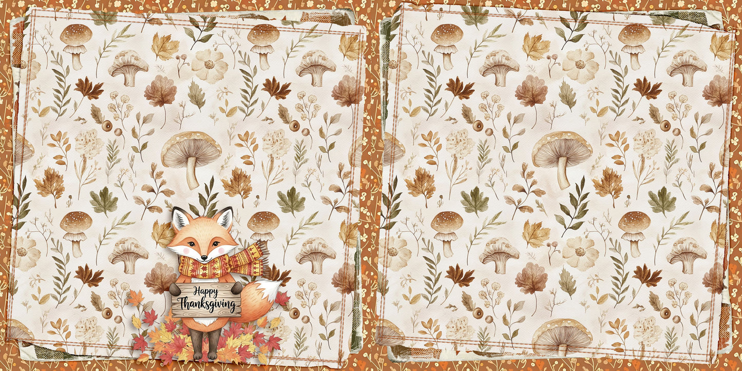 Happy Thanksgiving Fox NPM - Scrapbook Layout - 25-897