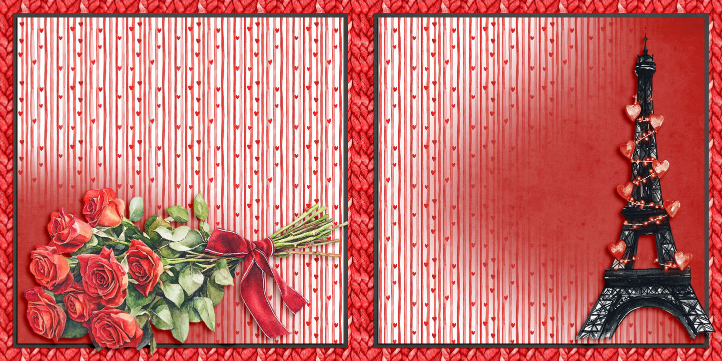 Valentine EZ Background Pages -  Digital Bundle - 10 Digital Scrapbook Pages - INSTANT DOWNLOAD