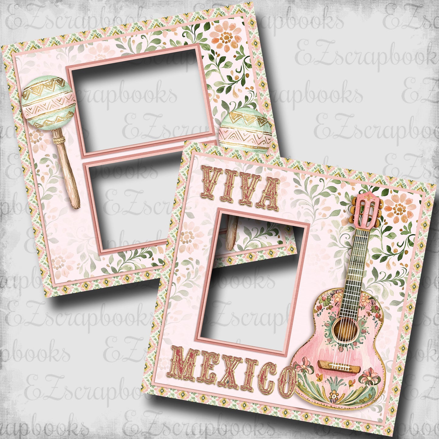 Viva Mexico - EZ Digital Scrapbook Pages - INSTANT DOWNLOAD
