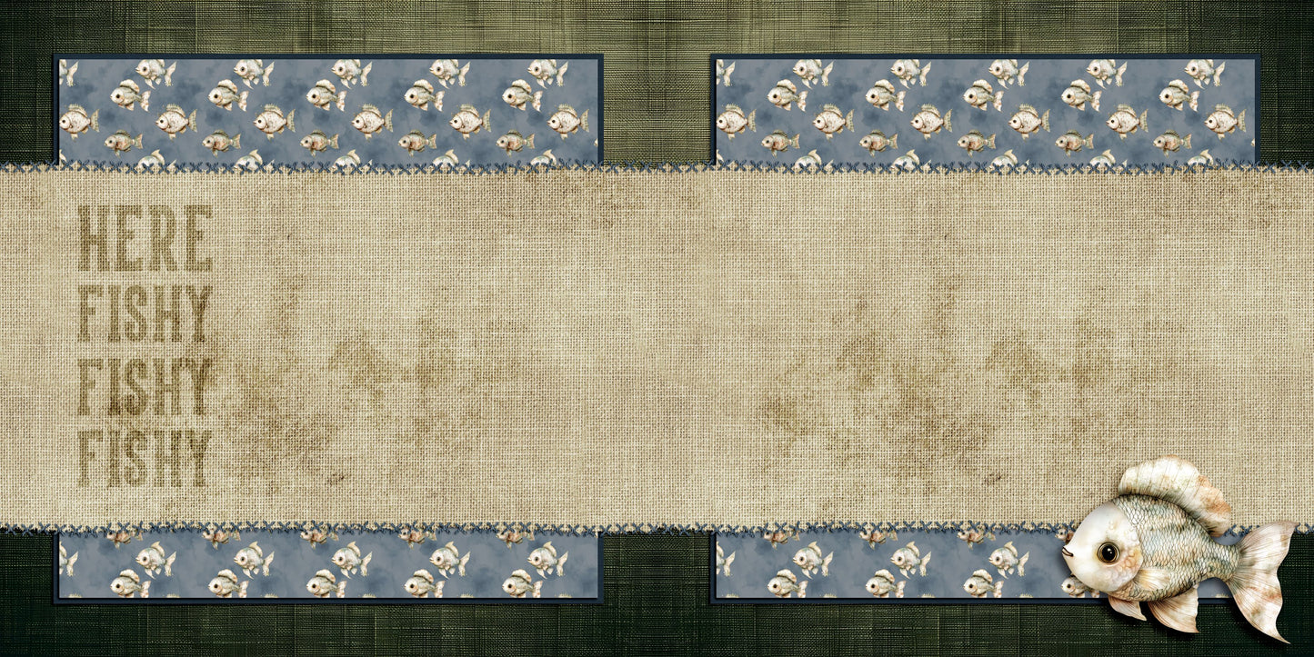 Cute Fisherman NPM - Set of 5 Double Page Scrapbook Layouts - 25-1019