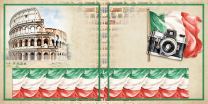 Ciao Roma EZ Background Pages -  Digital Bundle - 10 Digital Scrapbook Pages - INSTANT DOWNLOAD