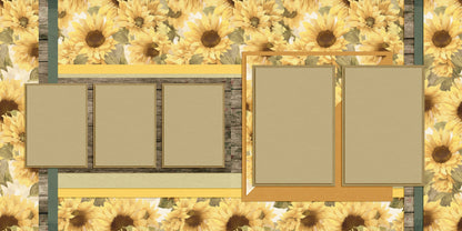 Sunflowers in Fall - Set of 5 Double Page Layouts - 1816