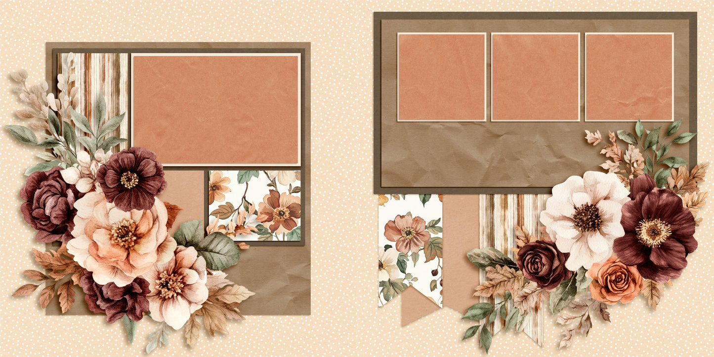 Spelling Autumn - Set of 5 Double Page Scrapbook Layouts - 25-1070