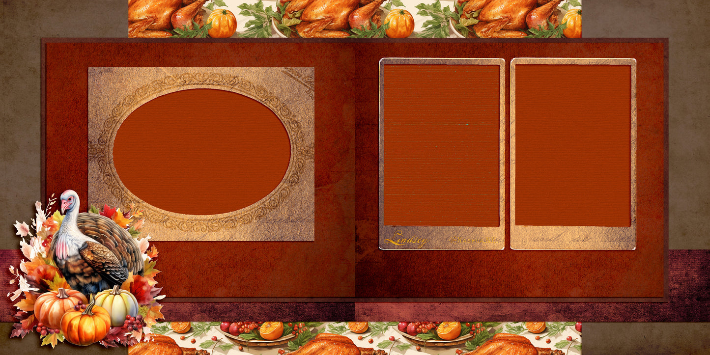 Thanksgiving Traditions - Set of 5 Double Page Layouts - 1834