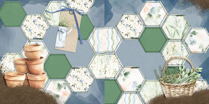 Spring Garden NPM - Set of 5 Double Page Scrapbook Layouts - 25-1031