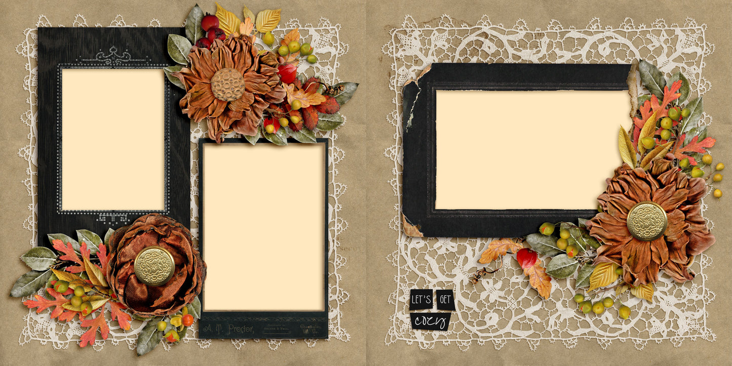 Moment in Time - Set of 5 Double Page Scrapbook Layouts - 25-1098