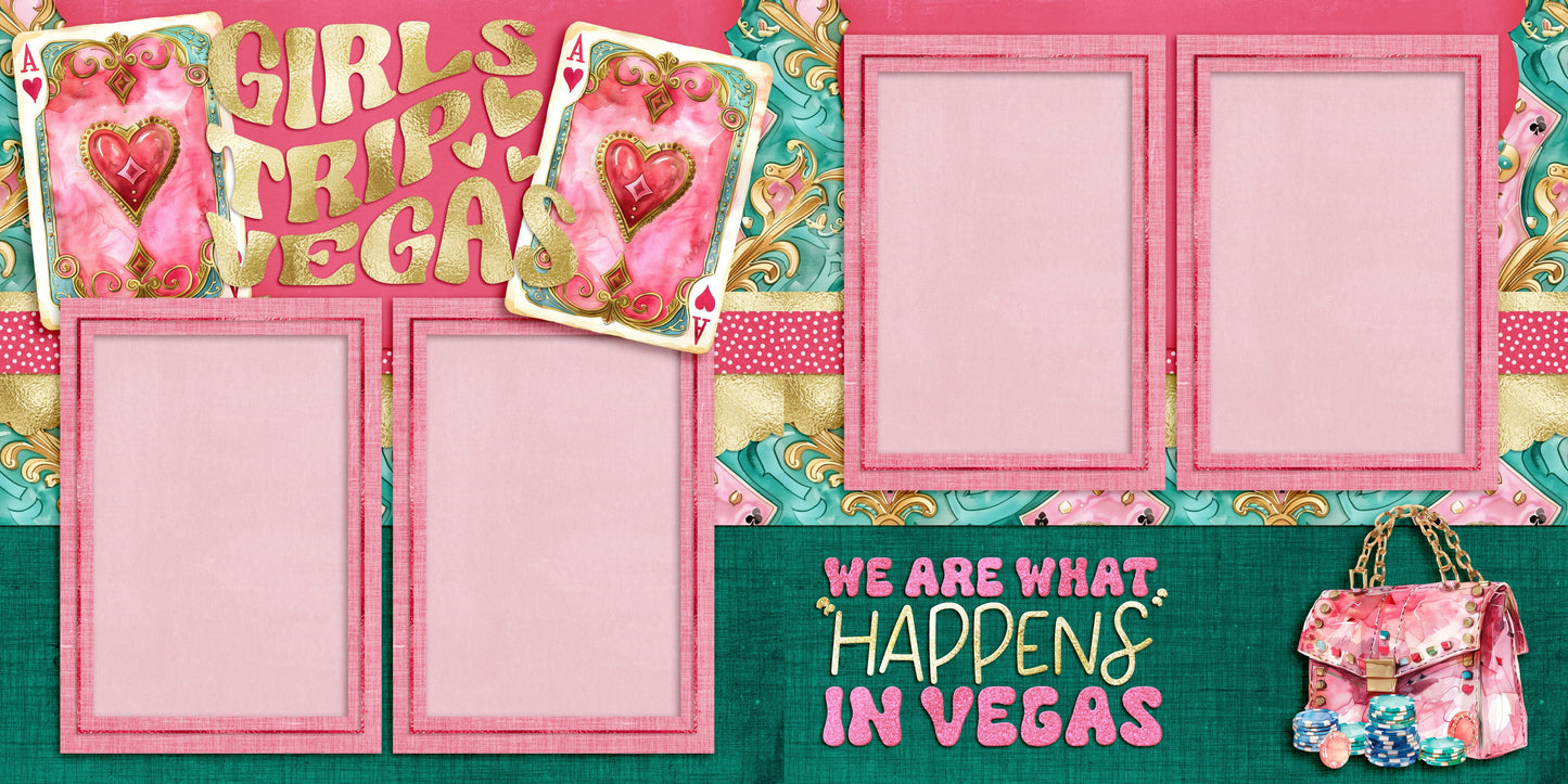 Vegas Girls Trip - Set of 5 Double Page Layouts - 1952