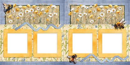 Honeybee Poppies - EZ Digital Scrapbook Pages - INSTANT DOWNLOAD