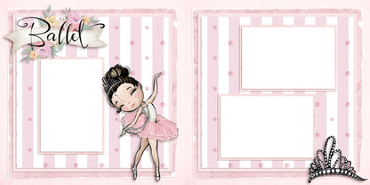 Ballet Tiara - Black Hair - EZ Digital Scrapbook Pages - INSTANT DOWNLOAD