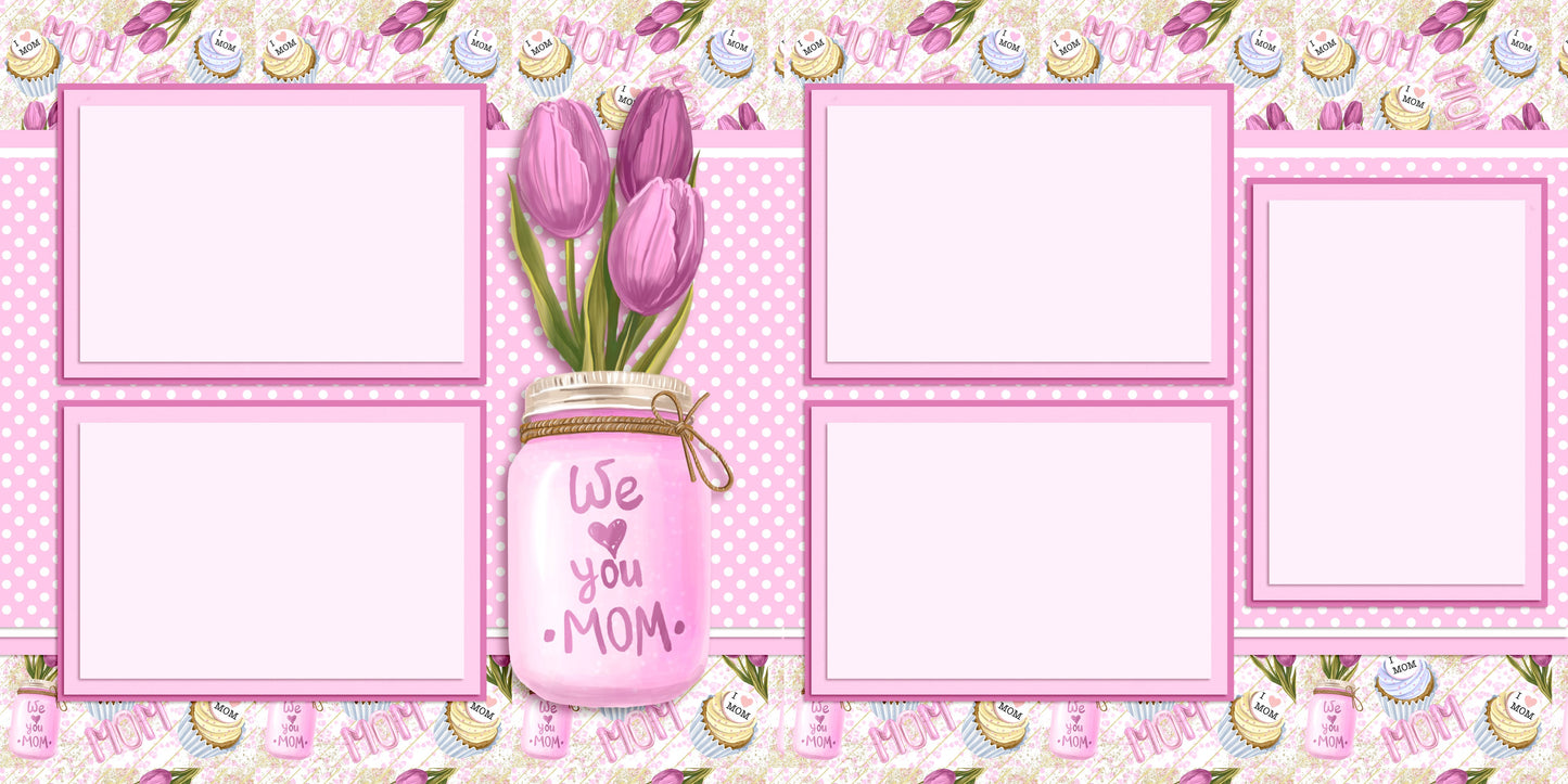 I Heart Mom - Set of 5 Double Page Scrapbook Layouts - 25-1042