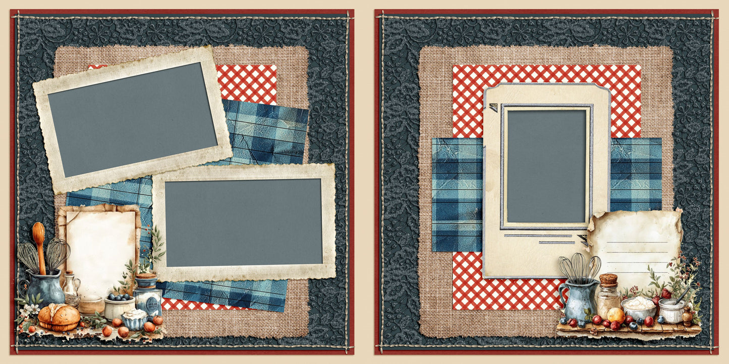 From Scratch Pantry - Baking - Set of 5 Double Page Scrapbook Layouts - 25-1078