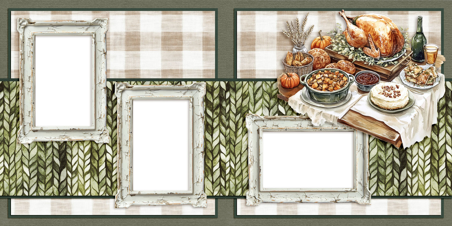 Grateful Feast EZ Quick Pages -  Digital Bundle - 10 Digital Scrapbook Pages - INSTANT DOWNLOAD
